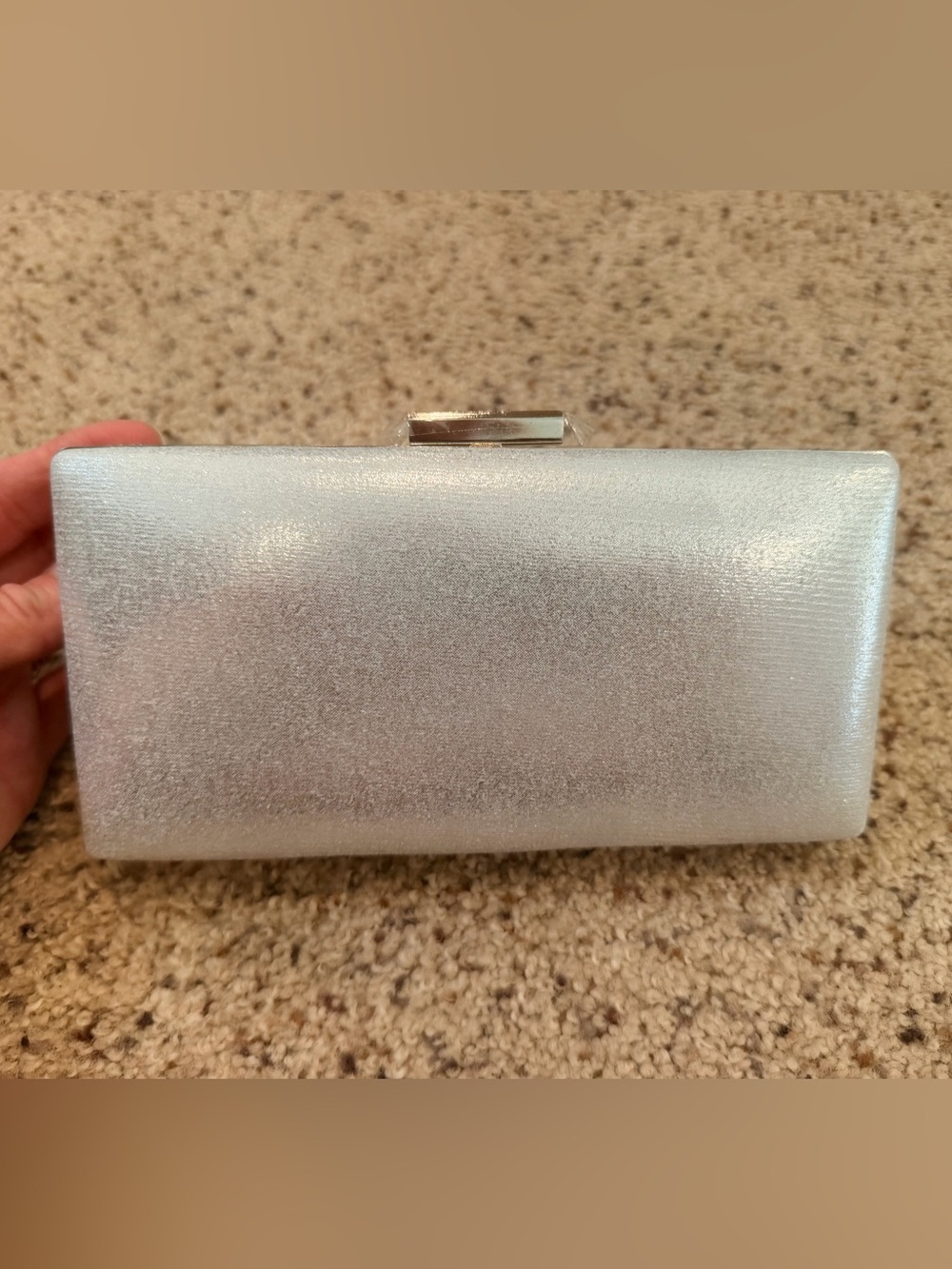 ANTONIO MELANI Silver Metallic Clutch